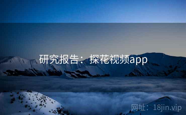 研究报告：探花视频app